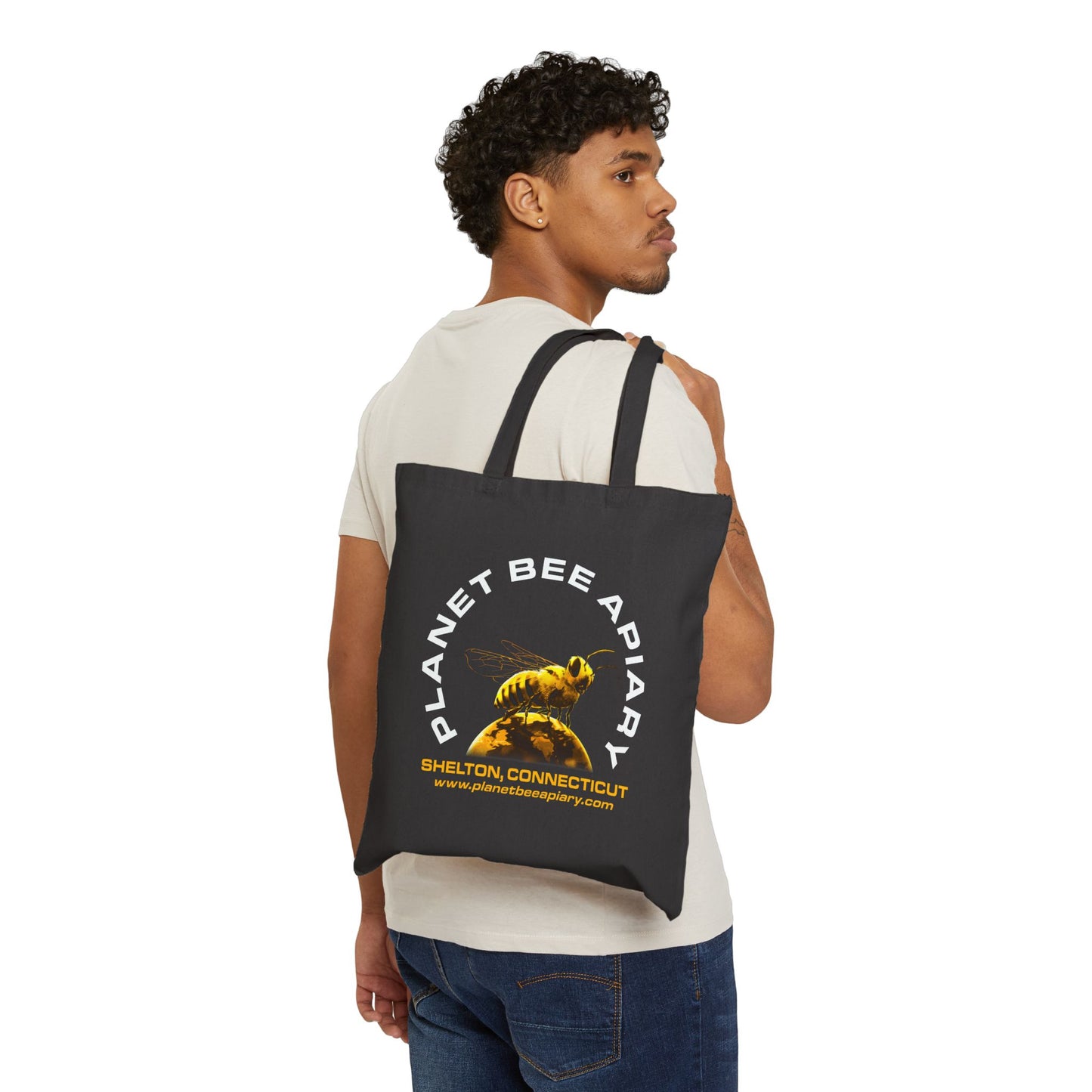 PLANET BEE APIARY   Cotton Canvas Tote Bag